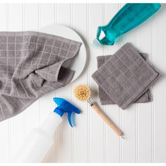 DII® Solid Windowpane Terry Dishcloth Set
